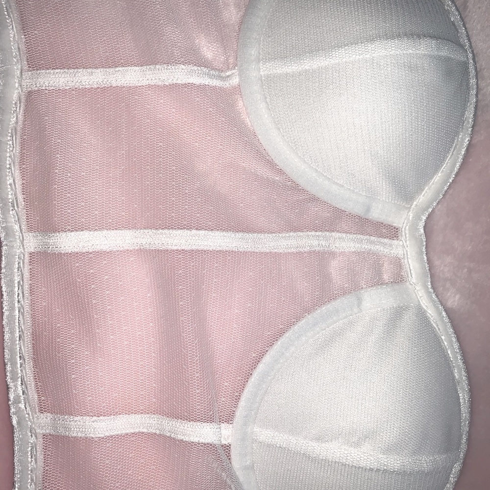 White corset bra top